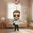 Custom Made 3D Mini Keychain Figure with Your Face Perfect for Gifting | Chronofig
