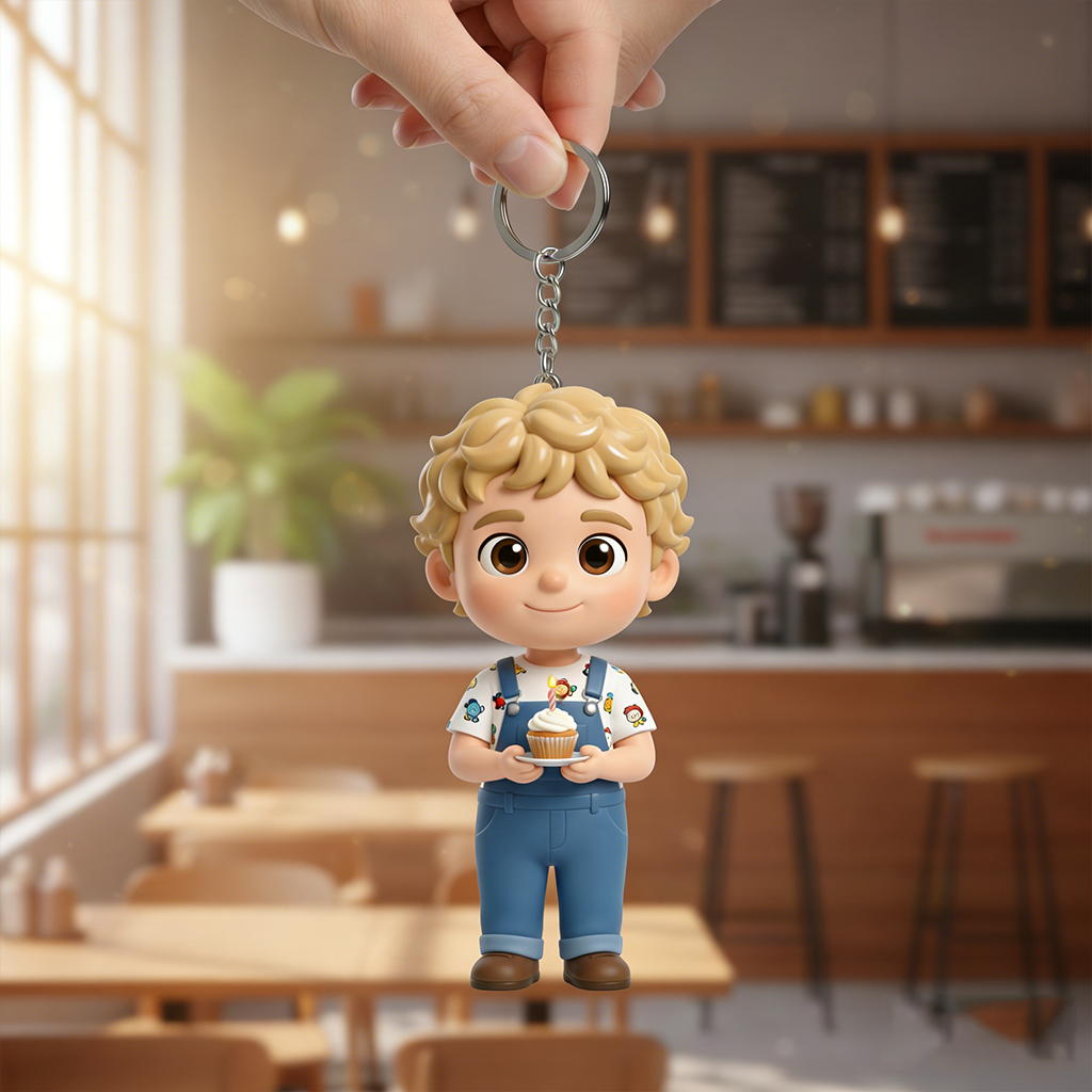 Custom Made 3D Mini Keychain Figure with Your Face Perfect for Gifting | Chronofig