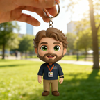 Custom Made 3D Mini Keychain Figure with Your Face Perfect for Gifting
