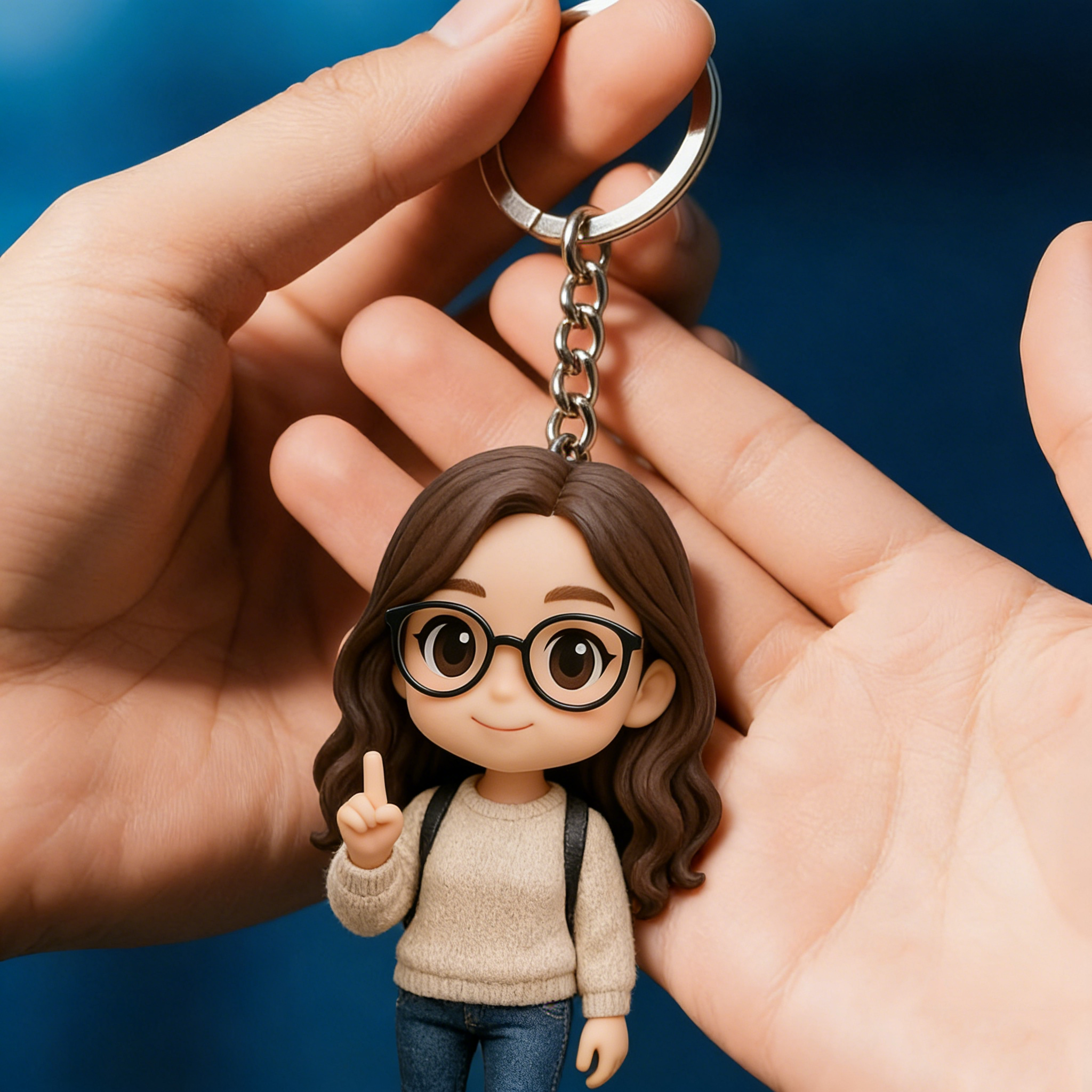 Custom Made 3D Mini Keychain Figure with Your Face Perfect for Gifting | Chronofig