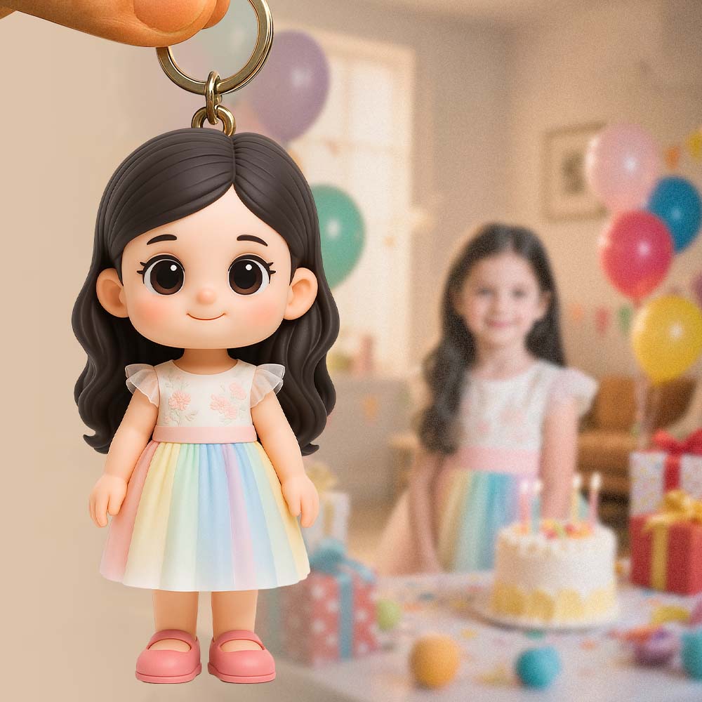 Custom Keychain Edition: Chibi Style 3D Figurine From Your Photo