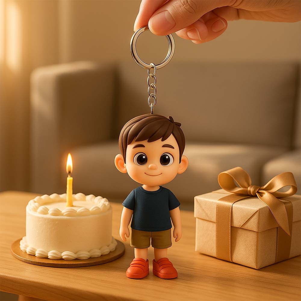 Custom Keychain Edition: Chibi Style 3D Figurine From Your Photo