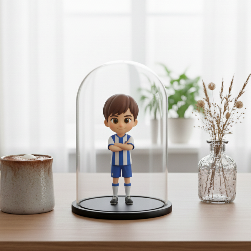 Custom 3D Portrait in Glass Display Case- Personalized Romantic Gift for Anniversary, Him, Her | Chronofig