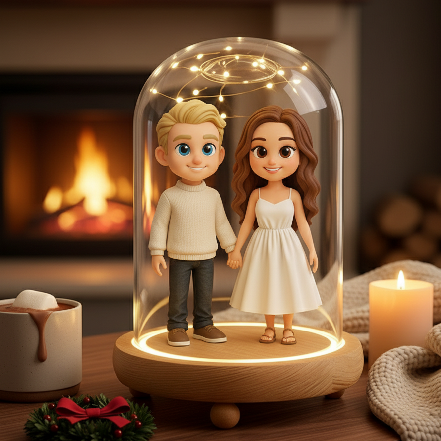 Customized 3D stereoscopic doll glass display case – Preserve Your Memory Inside a Glass Display – A Unique & Personal Gift for Boyfriend, Girlfriend, Anniversaries