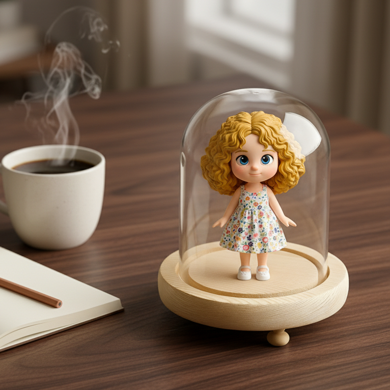 Customized 3D stereoscopic doll glass display case – Preserve Your Memory Inside a Glass Display – A Unique & Personal Gift for Boyfriend, Girlfriend, Anniversaries