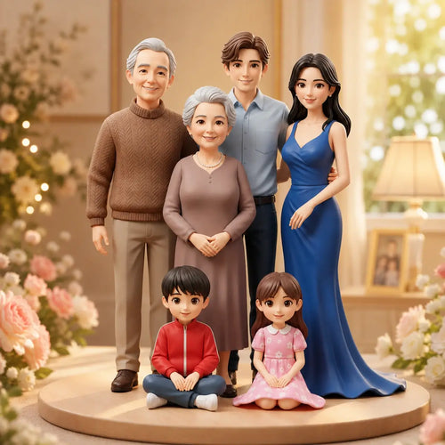 Personalized family 3D figurine made from a photo as a meaningful keepsake